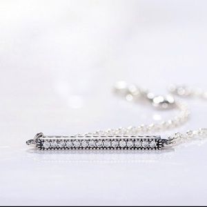 Pandora Bar of Hearts Crystal Pave Sterling Silver Bracelet